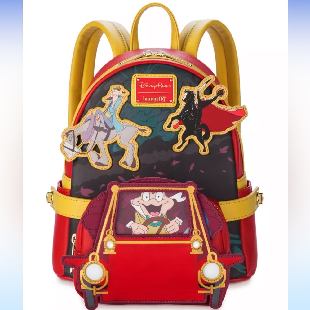 Ichabod & Mr. Toad 75th Anniversary Loungefly Backpack with Light-Up Belt Bag